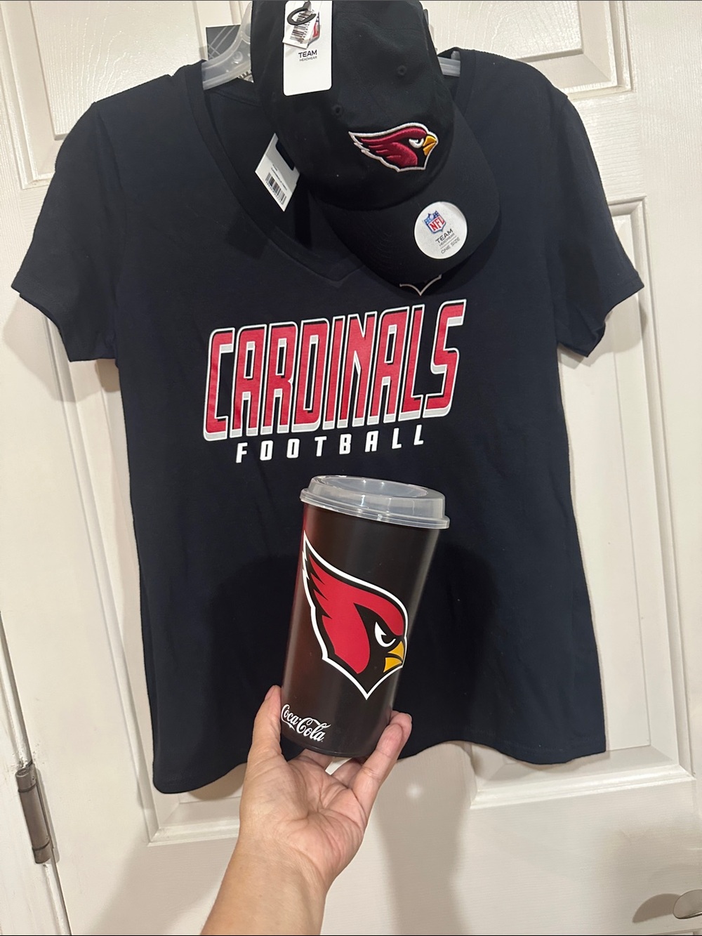 Arizona Cardinals Black Tee & Travel Tumbler Set